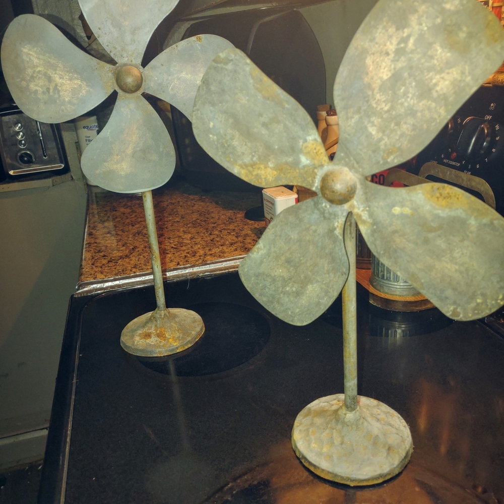 Rustic Metal Windmill Decor